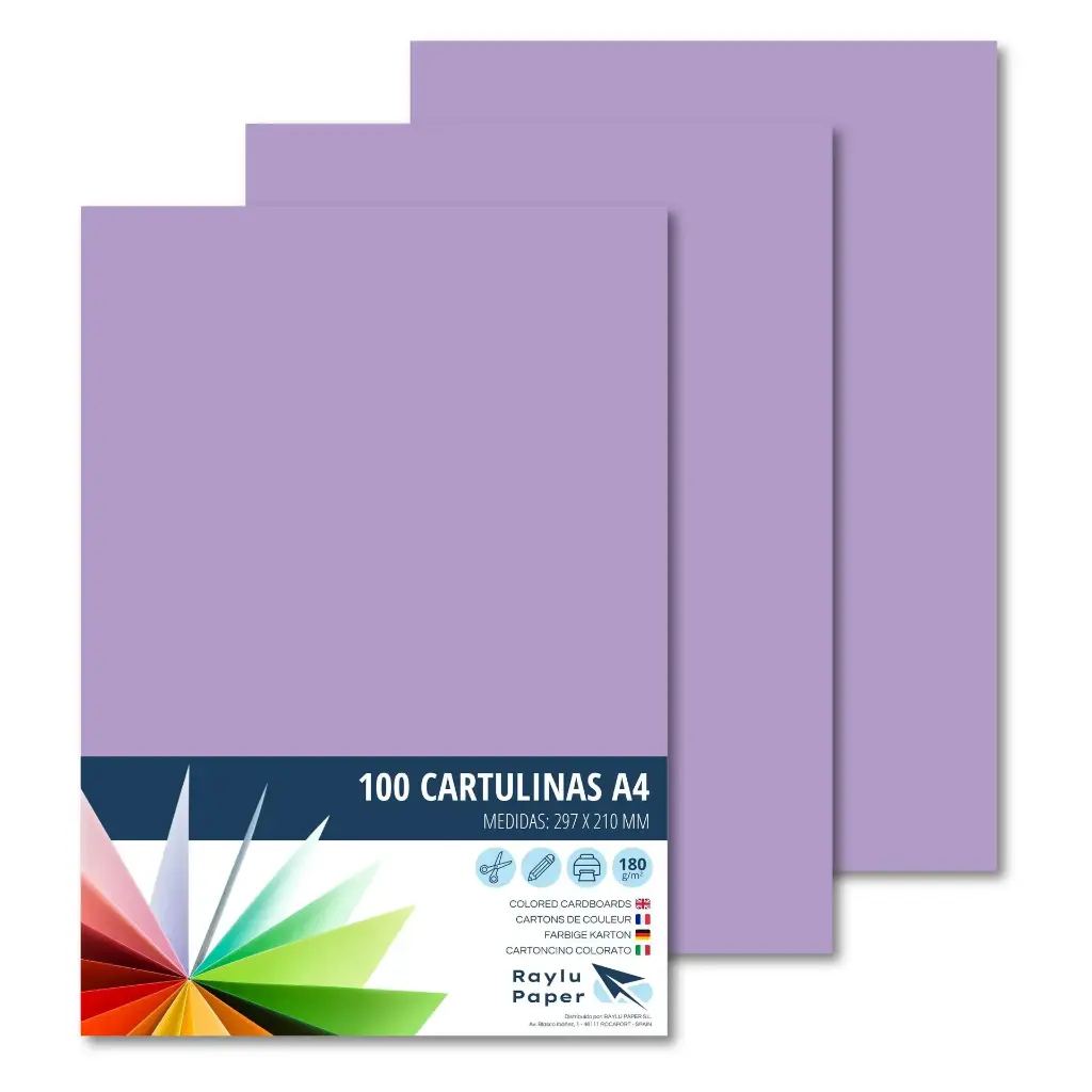 CARTULINA RAYLU PAPER A4 180 g/m²  MORADO