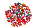 POMPONES MINI POLIPROPILENO MIX 5MM BOLSA 500 UDS