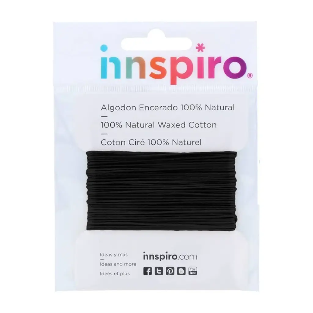 CORDÓN DE ALGODÓN FINO 0,5MM  NEGRO 5M INNSPIRO REF. 220011