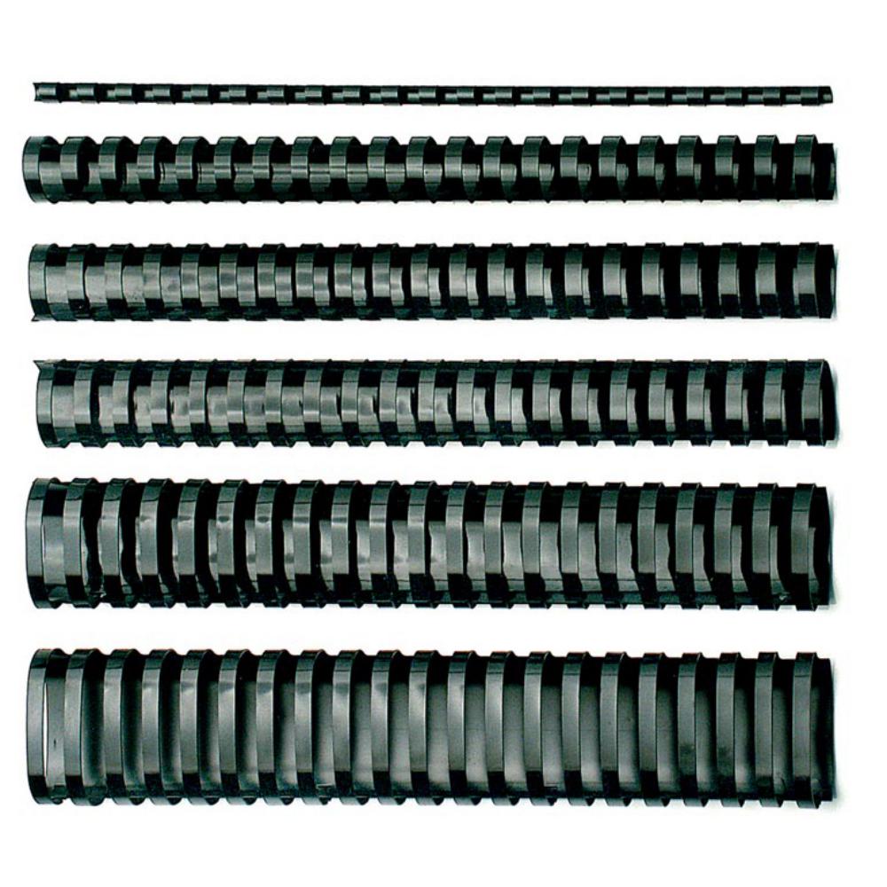 CANUTILLO DE PLÁSTICO OVALADO 28 MM CAJA 50 UDS · NEGRO