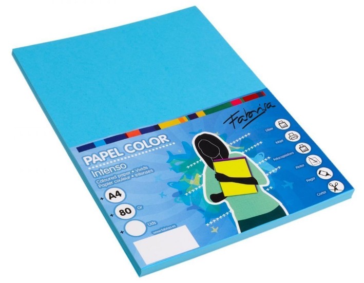 PAPEL A4 80G 100 HOJAS COLOR AZUL PASTEL