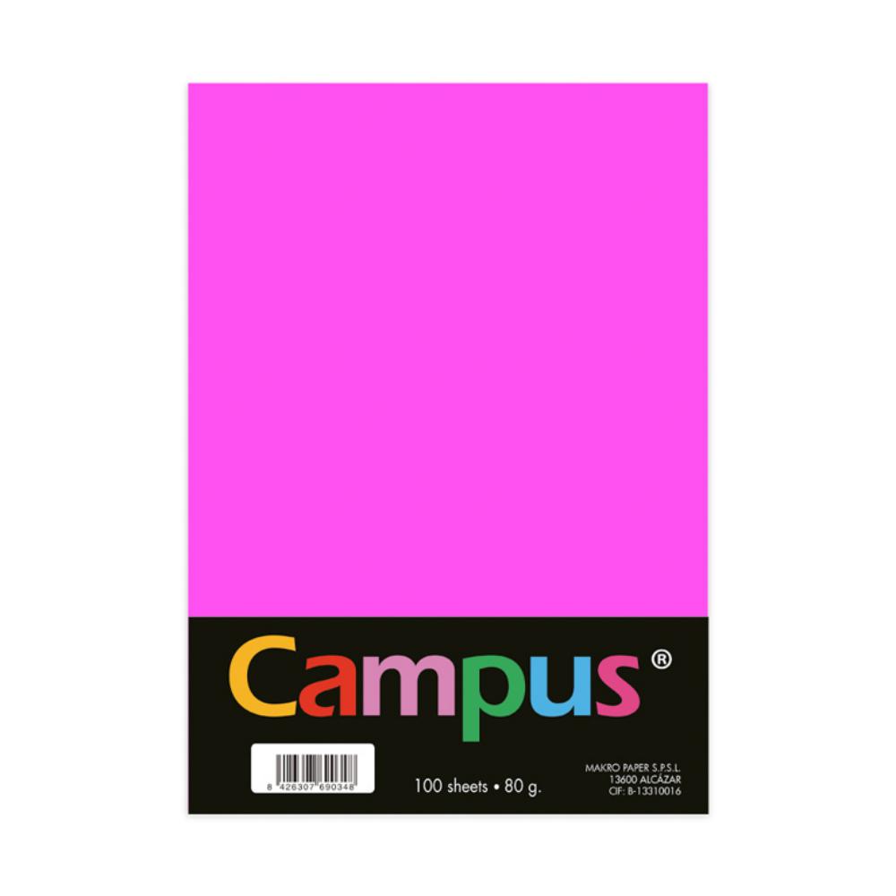 PAPEL A4 80G 100 HOJAS COLOR ROSA NEON