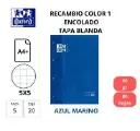 RECAMBIO A4 OXFORD COLOR 1 AZUL 90G CUADRO 5MM