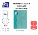 RECAMBIO A4 OXFORD COLOR 1 VERDE MENTA 90G CUADRO 5MM