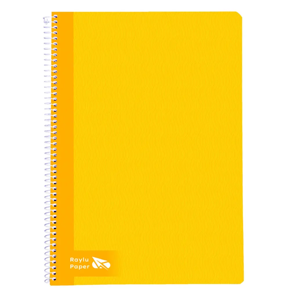 BLOC ESPIRAL A4 TAPA DURA 80 HOJAS 70 GRAMOS CUADRO 4MM AMARILLO RAYLU