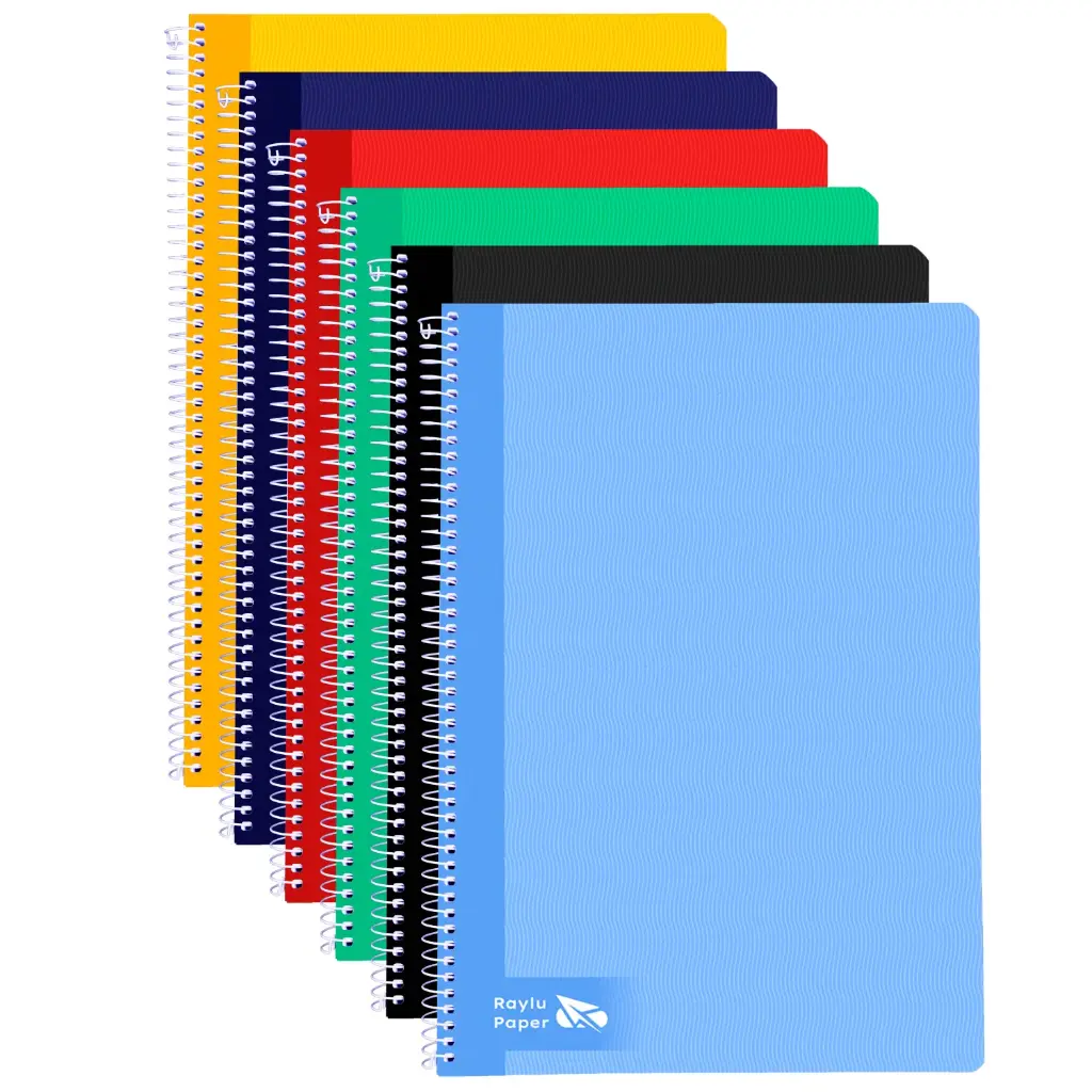 BLOC ESPIRAL A4 TAPA DURA 80 HOJAS 70 GRAMOS CUADRO 4MM COLORES SURTIDOS RAYLU