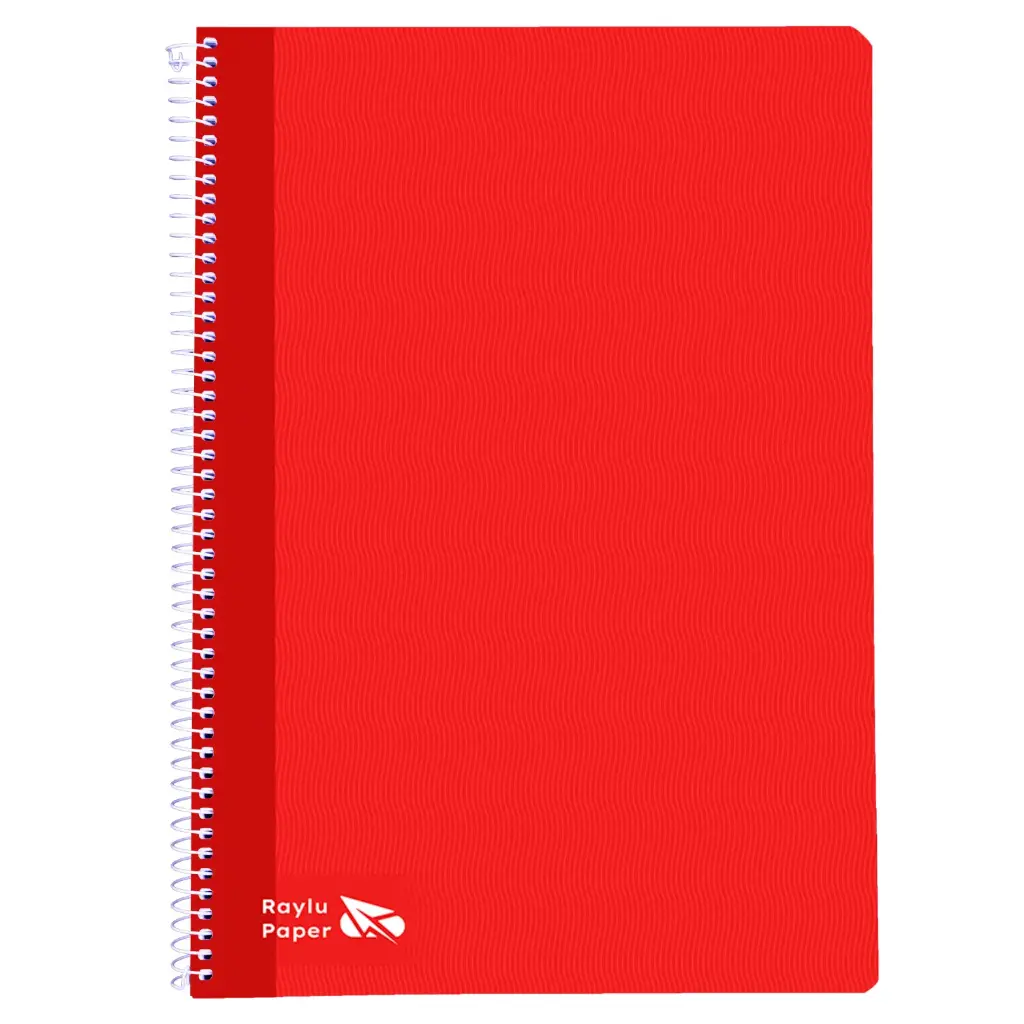 BLOC ESPIRAL A4 TAPA DURA 80 HOJAS 70 GRAMOS CUADRO 4MM ROJO RAYLU