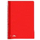 BLOC ESPIRAL A4 TAPA DURA 80 HOJAS 70 GRAMOS CUADRO 4MM ROJO RAYLU