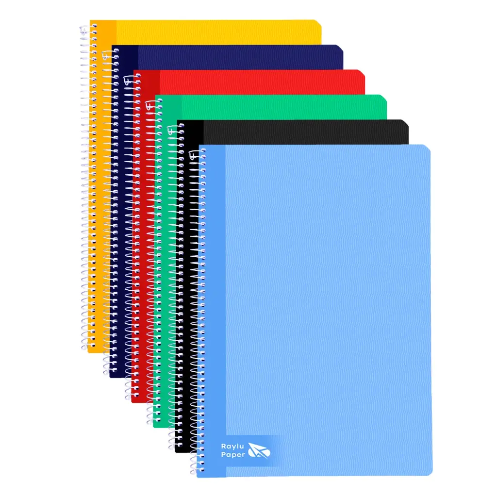 BLOC ESPIRAL A4 TAPA DURA 80 HOJAS 70 GRAMOS CUADRO 5MM COLORES SURTIDOS RAYLU