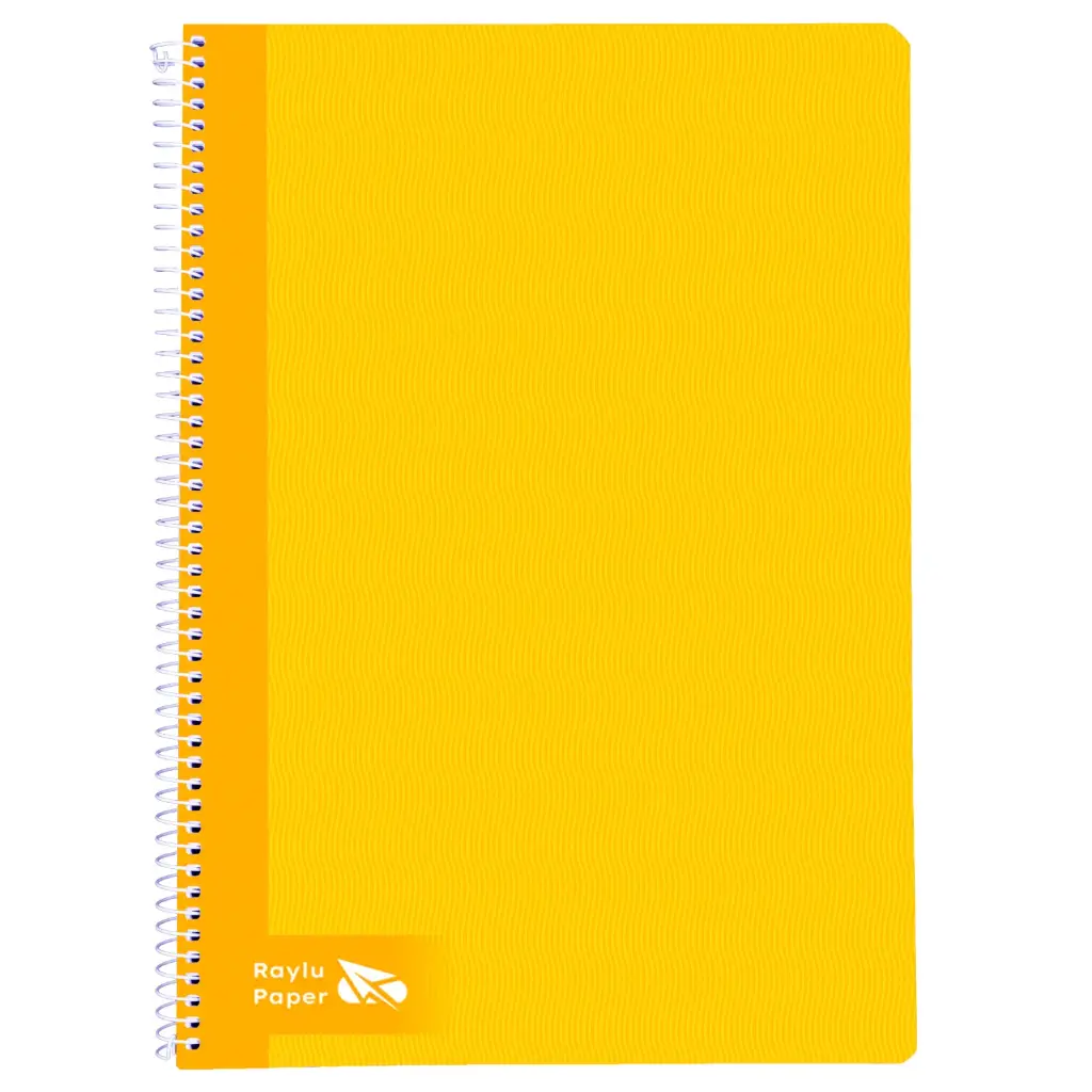 BLOC ESPIRAL A4 TAPA DURA 80 HOJAS 70 GRAMOS HORIZONTAL AMARILLO RAYLU
