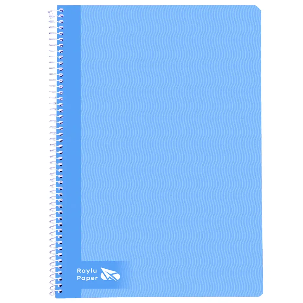 BLOC ESPIRAL A4 TAPA DURA 80 HOJAS 70 GRAMOS HORIZONTAL AZUL CLARO RAYLU
