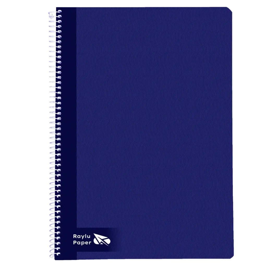 BLOC ESPIRAL A4 TAPA DURA 80 HOJAS 70 GRAMOS HORIZONTAL AZUL OSCURO RAYLU