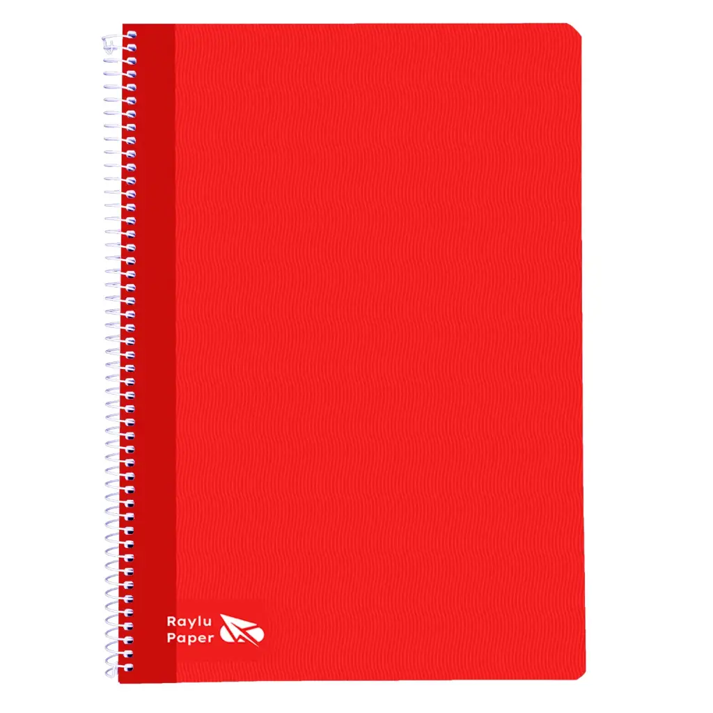 BLOC ESPIRAL A4 TAPA DURA 80 HOJAS 70 GRAMOS HORIZONTAL ROJO RAYLU