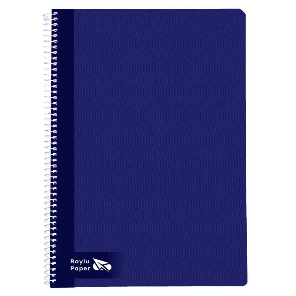 BLOC ESPIRAL A4 TAPA DURA 80 HOJAS 70 GRAMOS PAUTA 3,5MM AZUL OSCURO RAYLU