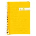 BLOC ESPIRAL A4 TAPA PLASTICO 80 HOJAS 90 GRAMOS HORIZONTAL AMARILLO RAYLU