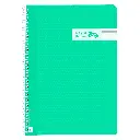BLOC ESPIRAL A4 TAPA PLASTICO 80 HOJAS 90 GRAMOS HORIZONTAL VERDE RAYLU