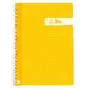 BLOC ESPIRAL A4 TAPA PLASTICO 80 HOJAS 90 GRAMOS PAUTA 3,5MM AMARILLO RAYLU