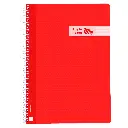 BLOC ESPIRAL A4 TAPA PLASTICO 80 HOJAS 90 GRAMOS PAUTA 3,5MM ROJO RAYLU