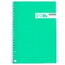 BLOC ESPIRAL A4 TAPA PLASTICO 80 HOJAS 90 GRAMOS PAUTA 3,5MM VERDE RAYLU