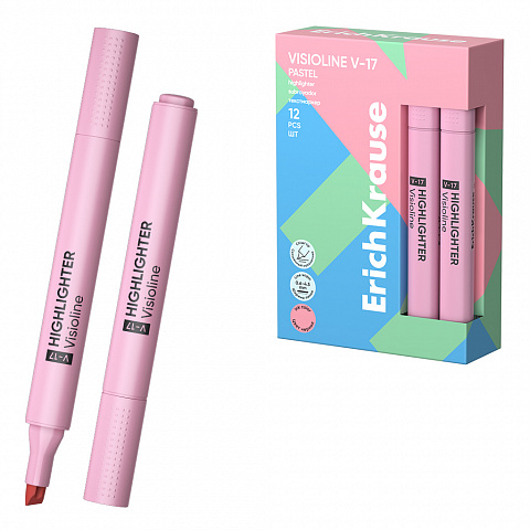 MARCADOR FLUORESCENTE ERICHKRAUSE ROSA PASTEL V-17 PUNTA BISELADA