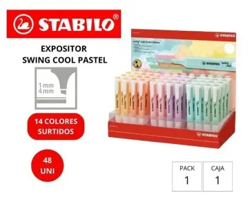 MARCADORES STABILO SWING COOL PASTEL 48 UNIDADES