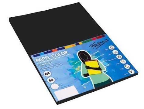 PAPEL A4 80G 100 HOJAS COLOR NEGRO