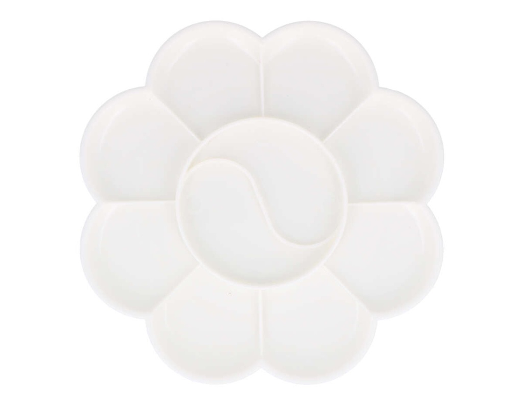 PALETA DE PLÁSTICO FLOR Ø14 CM 11 COMPARTIMENTOS