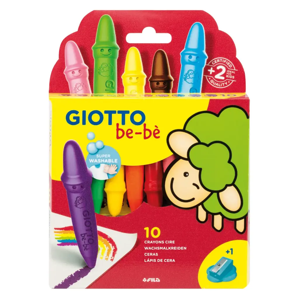 CERA BE-BÈ GIOTTO FILA 10 COLORES + AFILALÁPIZ