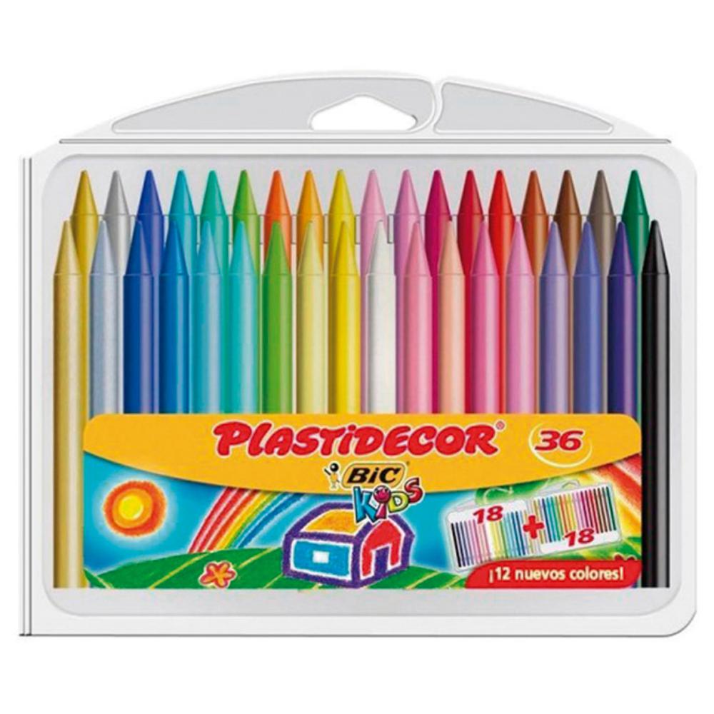 CERAS BIC PLASTIDECOR KIDS ESTUCHE 36 COLORES 