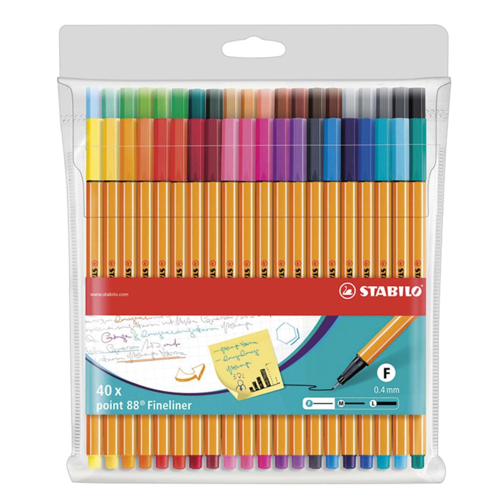 ROTULADOR STABILO POINT 88 ESTUCHE 40 SURTIDOS