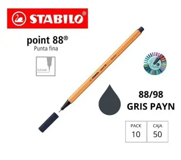 ROTULADOR STABILO POINT 88 GRIS PAYNE 