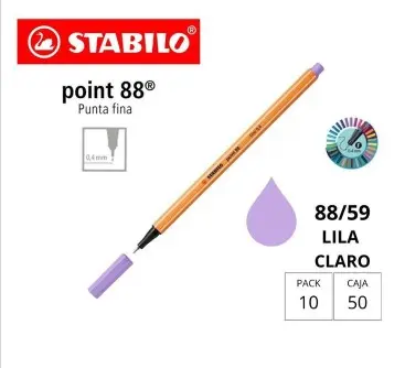 ROTULADOR STABILO POINT 88 LILA CLARO 