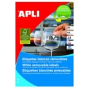 APLI ETIQUETAS BLANCAS REMOVIBLES 17,8X10MM 25 HOJAS 