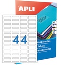 APLI ETIQUETAS TRANSLÚCIDAS RESISTENTES A LA INTEMPERIE 48,5X25,4MM 20 HOJAS