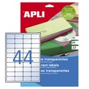 APLI ETIQUETAS TRANSPARENTES PERMANENTES 48,5X25,4MM 10 HOJAS