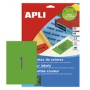 APLI ETIQUETAS VERDES PERMANENTES 210X297MM 20 HOJAS
