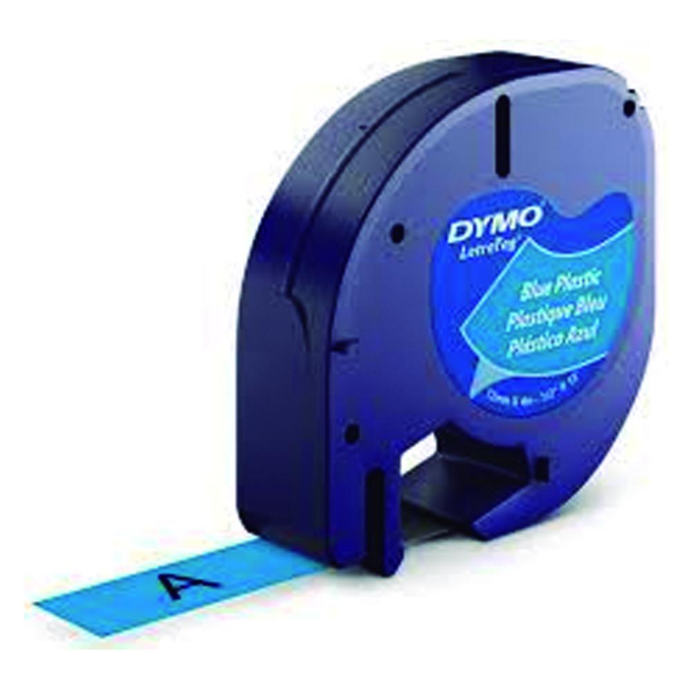 CINTA DYMO LETRATAG PLÁSTICO 12MM×4 M NEGRO/AZUL 