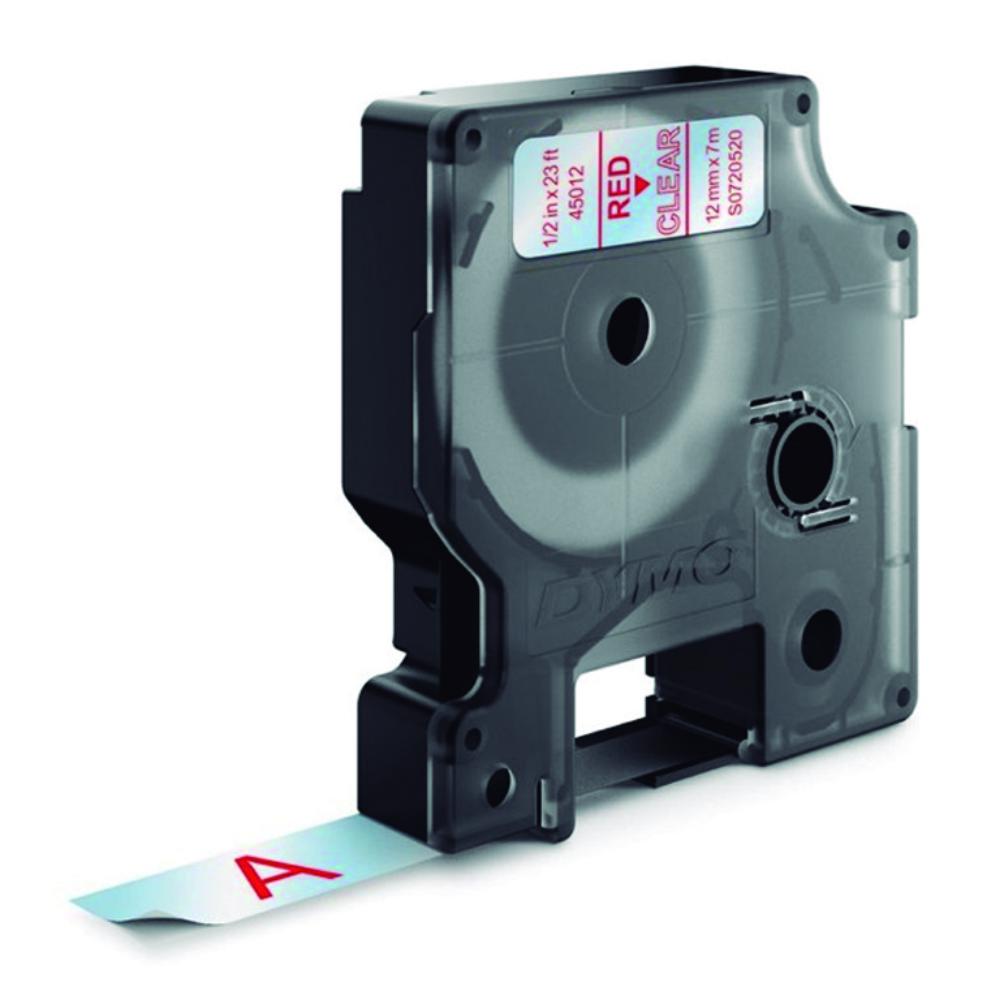 DYMO D1 S0720520 CINTA AUTOADHESIVA ROJO SOBRE TRANSPARENTE 12MM×7M