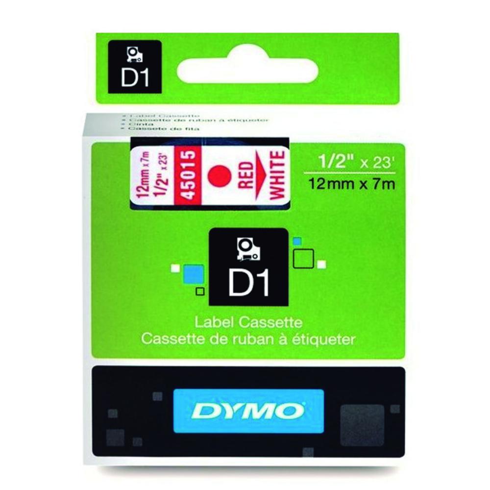 DYMO D1 S0720550 CINTA AUTOADHESIVA ROJO SOBRE BLANCO 12MM×7M 