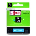 DYMO D1 S0720550 CINTA AUTOADHESIVA ROJO SOBRE BLANCO 12MM×7M 