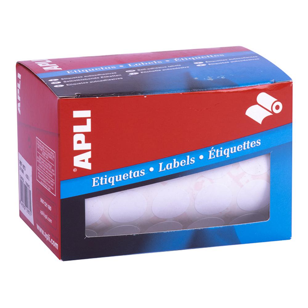 ROLLO ETIQUETAS BLANCAS APLI PERMANENTES Ø 25MM