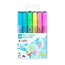 ROTULADOR RAYLU ACRYLIC ESTUCHE 6 COLORES PASTEL
