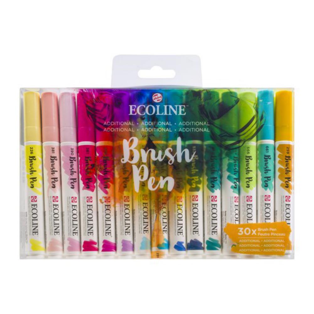 ROTULADORES ECOLINE PUNTA PINCEL SET 30 COLORES