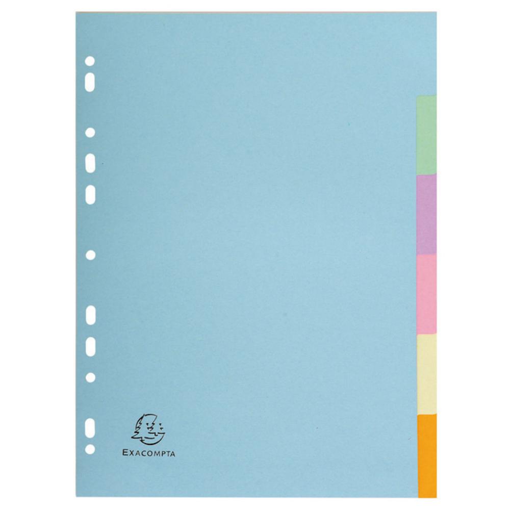 SEPARADORES A4 PASTEL 6 PESTAÑAS