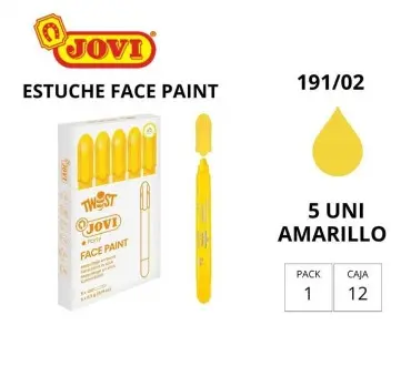 BARRA DE MAQUILLAJE TWIST MAKE-UP AMARILLO CAJA 5 UNIDADES JOVI
