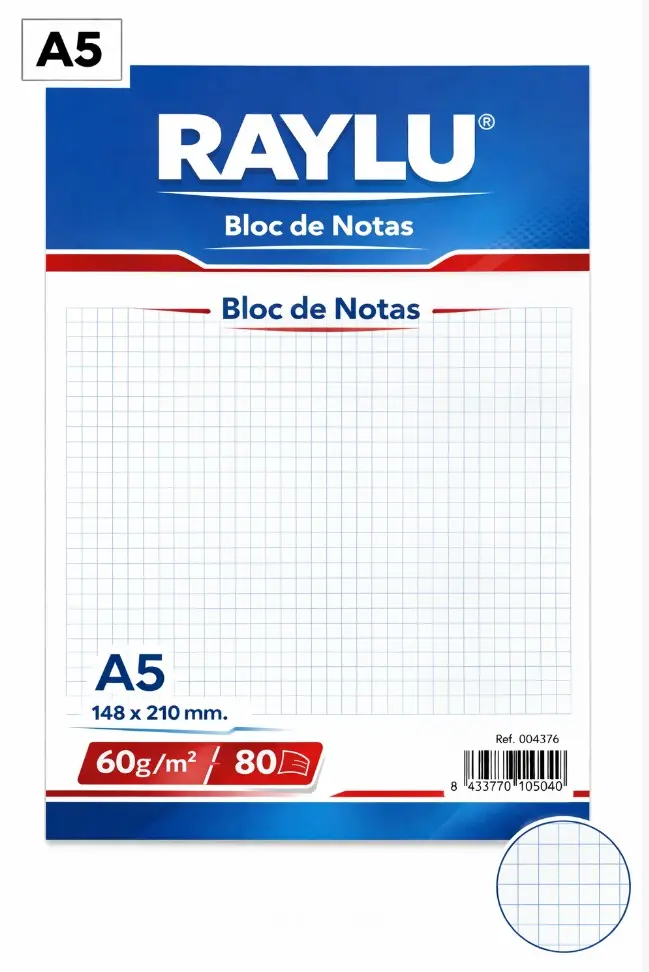BLOC NOTAS MICROPERFORADO A6 60 GRAMOS 80 HOJAS LISO