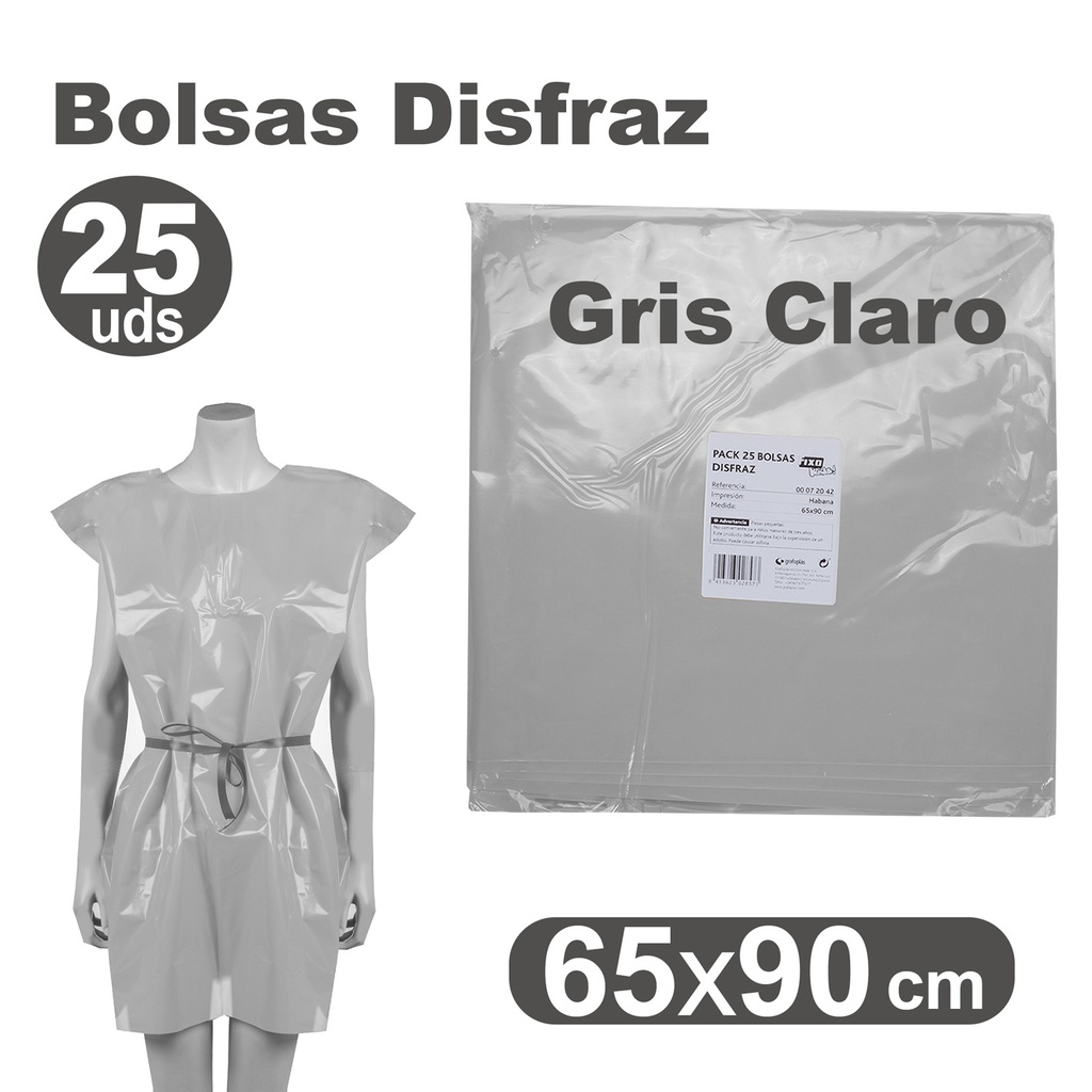 BOLSA DE DISFRAZ GRIS 60×90 CM