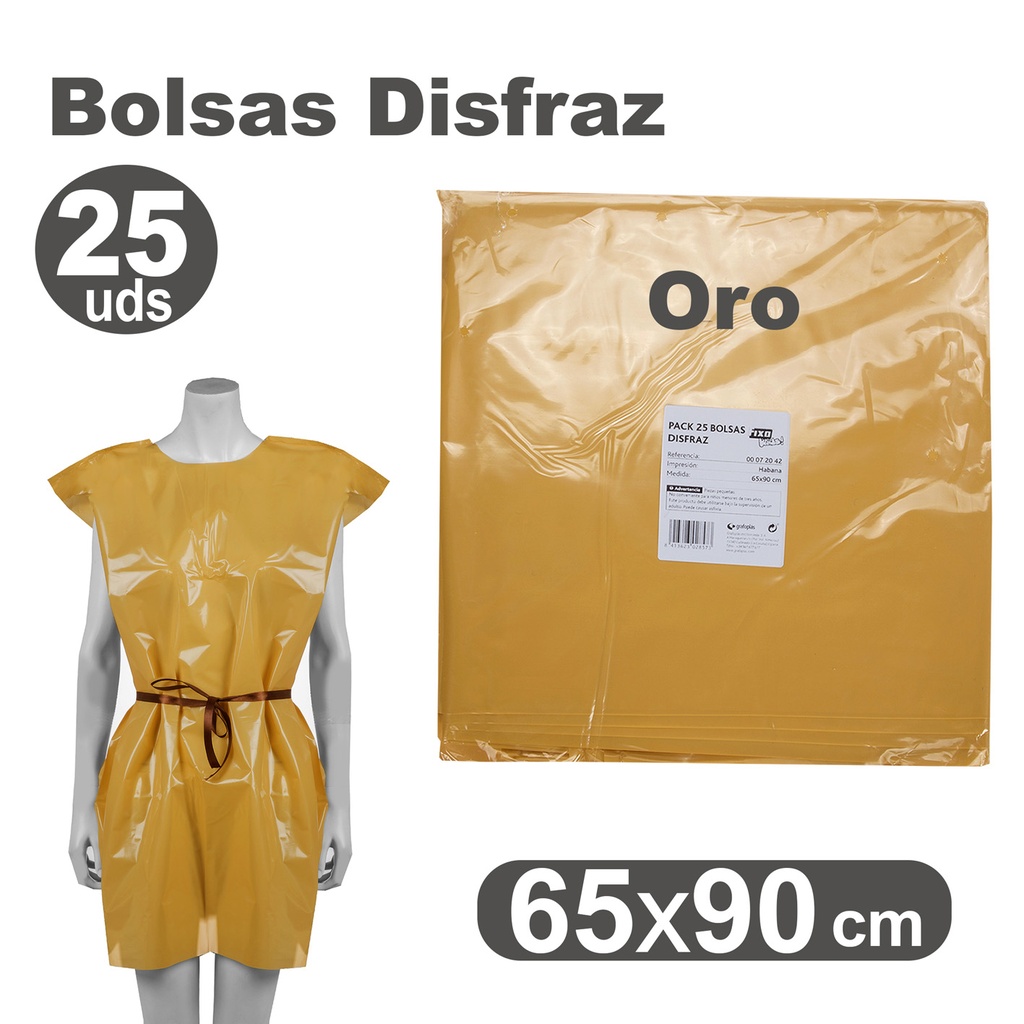 BOLSA DE DISFRAZ ORO 60×90 CM