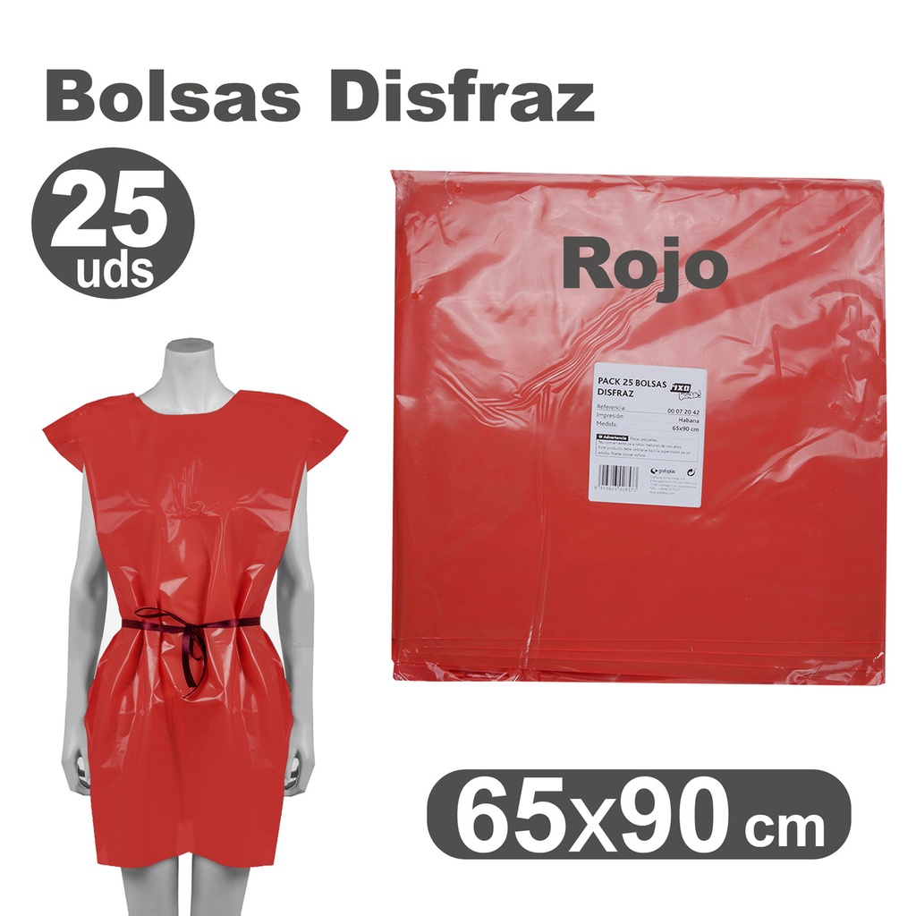 BOLSA DE DISFRAZ ROJO 60×90 CM 