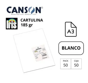 CARTULINA CANSON IRIS A3 BLANCO